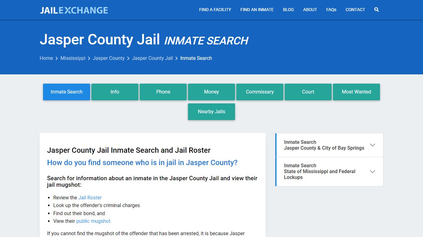 Inmate Search: Roster & Mugshots - Jasper County Jail, MS